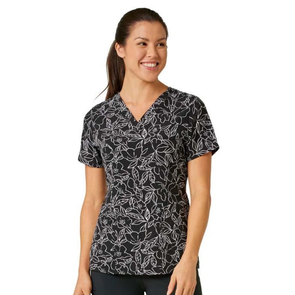 WonderWink Pen Floral Print Scrub Top‎